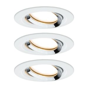 Paulmann Nova Plus LED-spot, 3, rundt, hvid-krom