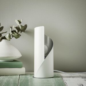 Bordlampe Frank – hvid og sølv