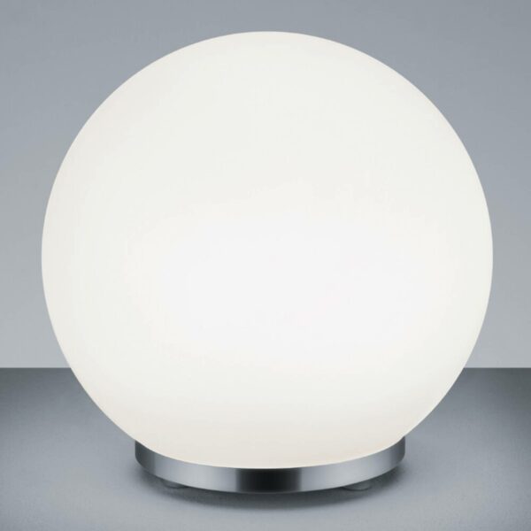 George – rund glas-bordlampe med fjernbetjening