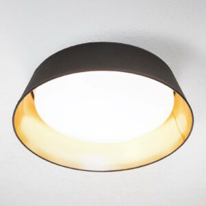 I sort-guld – rund LED-loftlampe Ponts