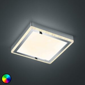LED-loftlampe Slide, hvid, kantet, 25 x 25 cm