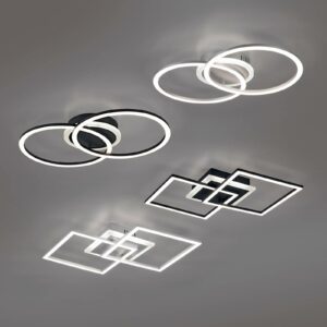 Venida LED-loftlampe, sort, kan dæmpes, 2 ringe