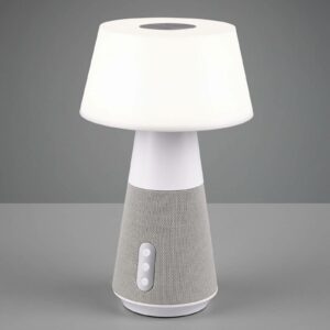 DJ LED-bordlampe med højttaler, hvid/grå