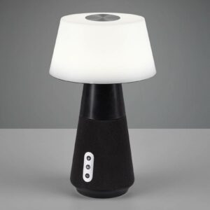 DJ LED-bordlampe med højttaler, hvid/sort
