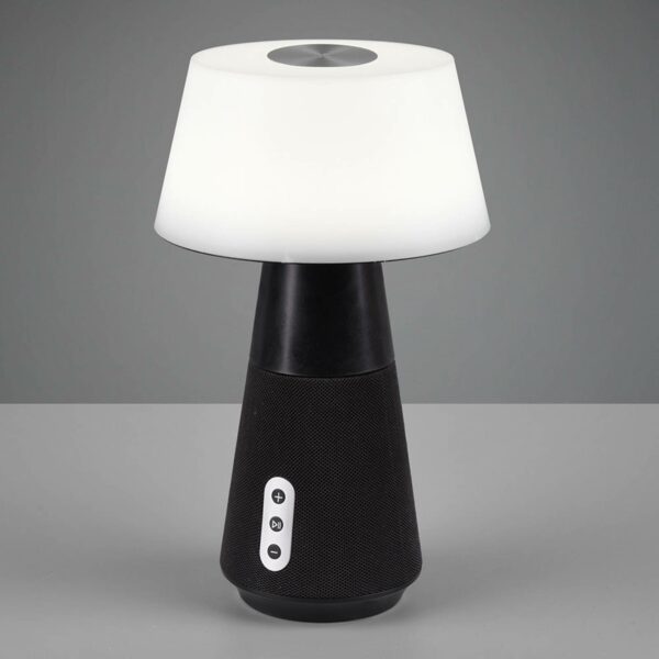 DJ LED-bordlampe med højttaler, hvid/sort