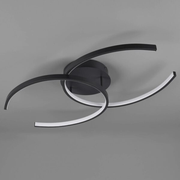 Cocos LED-loftlampe, kan dæmpes, 3.000 K, antracit