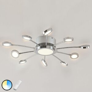 Forkromet LED loftlampe Meru, varmhvid lysfarve