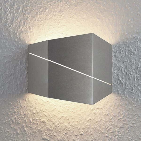 LED-væglampe Nikolae, 18 cm, mat nikkel