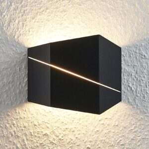 LED-væglampe Nikolae, 18 cm, sort