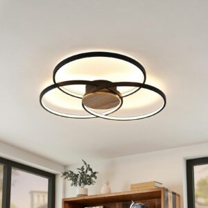 Lindby Riley LED-loftlampe, kan dæmpes, sort