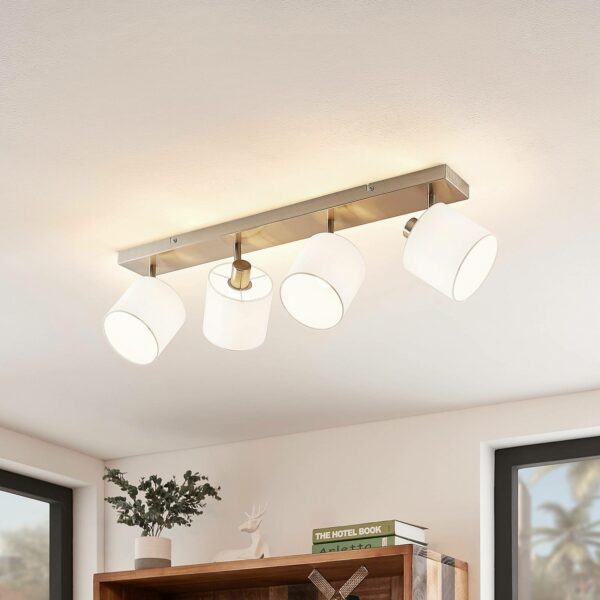 Lindby Stannis loftlampe med 4 tekstilskærme