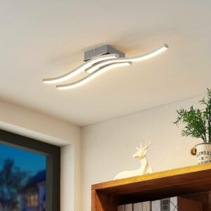 Lindby Bisioma LED-loftlampe, 3 lk. 3.000 K nikkel