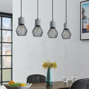 Lindby Tamalin pendellampe af beton, 4 lyskilder