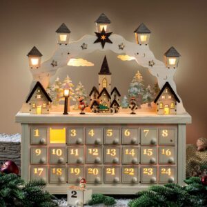 LED-adventsstage Juleby med adventskalender