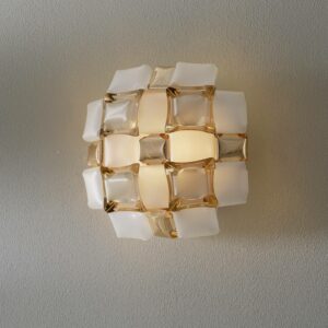 Slamp Mida væglampe, 32x32 cm, guld/hvid