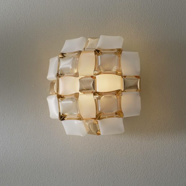 Slamp Mida væglampe, 32x32 cm, guld/hvid