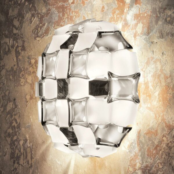 Slamp Mida væglampe, 32x32 cm, platin/hvid