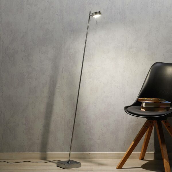LED-gulvlampe Bling med dæmper, 1 lyskilde, krom
