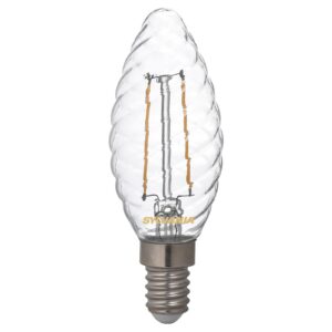 ToLEDo LED-kertepære E14 2,5W 827 klar, drejet