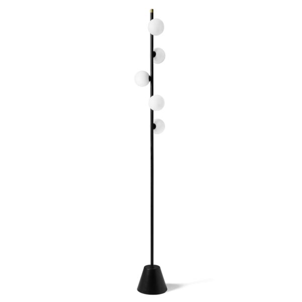 Pomì gulvlampe med glaskugler og dæmper
