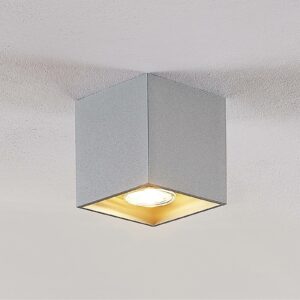 Lindby Parvin aluminium downlight, kantet, grå