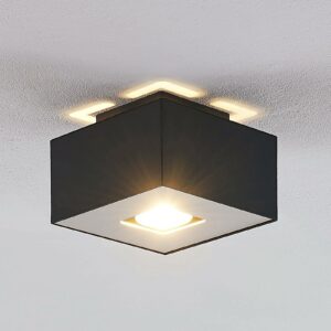 Lindby Kasi loftlampe, sort, 1 lyskilde, 14 x 14cm