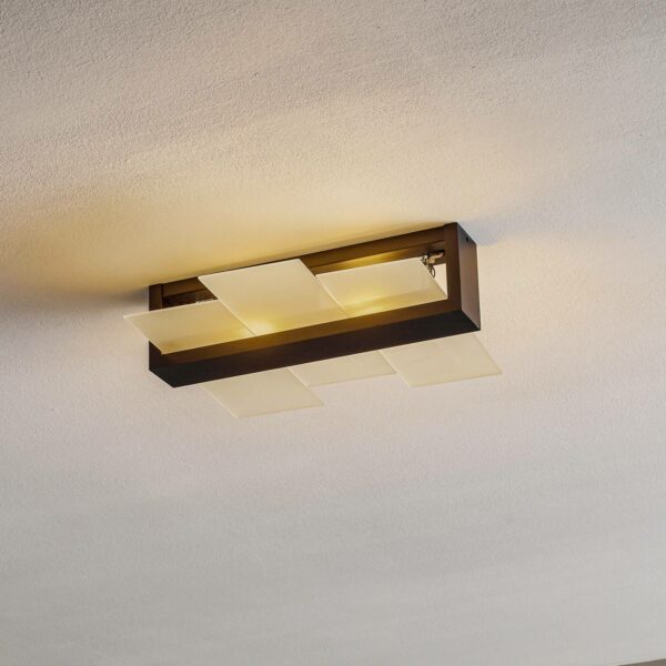 Shifted 2 loftlampe, glas og wengétræ