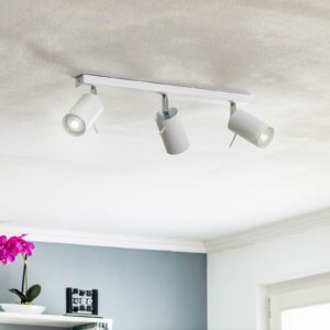 Round loftspot, hvidt, 3 lyskilder, lineært