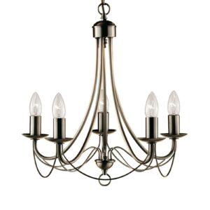 MAYPOLE stilfuld lysekrone med 5 lyskilder