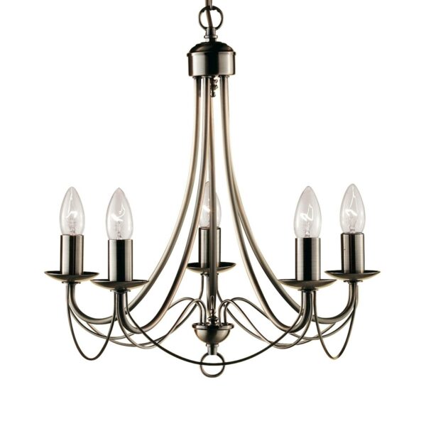 MAYPOLE stilfuld lysekrone med 5 lyskilder