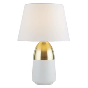 EU700340 bordlampe, hvid, messing