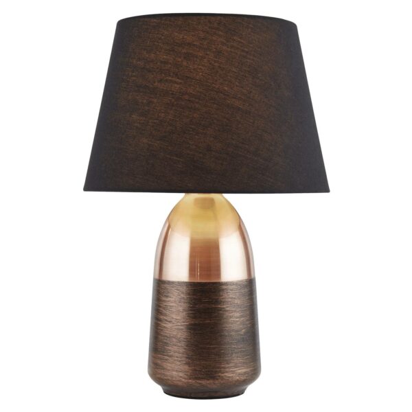 EU700341 bordlampe, sort og kobber