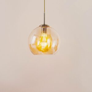 Pendellampe Balls med ravfarvede glaskugler 25 cm