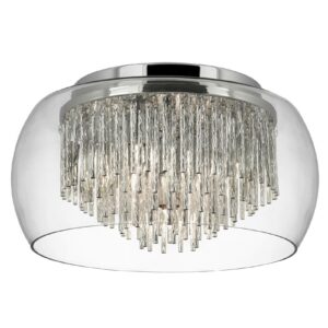 Curva loftlampe af glas med alu-spiraler