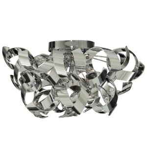 Curls loftlampe, kromfarvet, krøllet design
