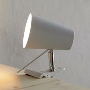 Clampspots klemmelampe, moderne design, hvid