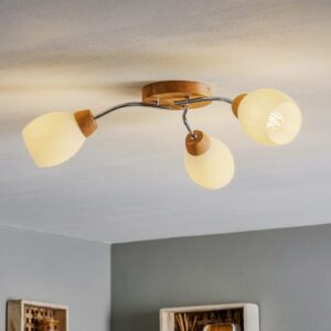 Santa loftlampe med egetræ, 3 lyskilder