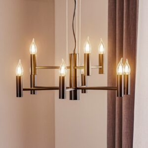 Fokus hængelampe, metal, sort, 9 lyskilder