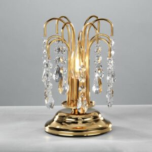 Pioggia bordlampe med krystalregn, 26 cm, guld