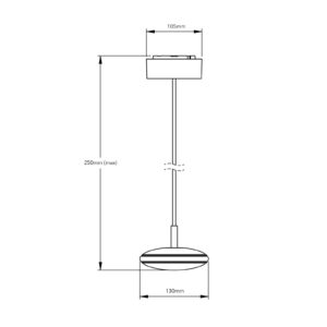 Shade ØS1 pendel messing hvid, hvid stofwire, Node