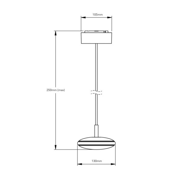 Shade ØS1 pendel messing hvid, hvid stofwire, Node