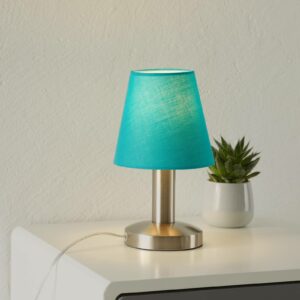 Merete - tyrkisfarvede bordlampe m. touch-funktion