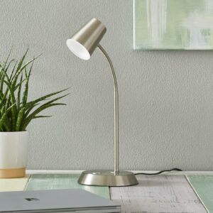 Nikkelfarvet LED bordlampe Narcos