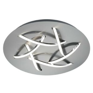 Dolphin LED-loftlampe, nikkel, Ø 45 cm