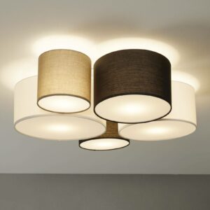 Loftlampe Hotel med fem tekstilskærme