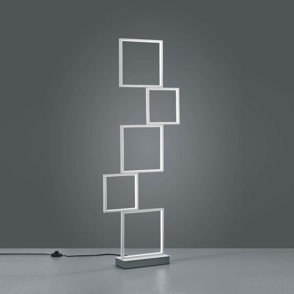 Sorrento LED-gulvlampe, børstet aluminium