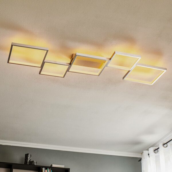 Sorrento LED-loftlampe, 120 x 48 cm, børstet alu