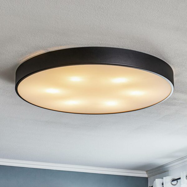 Cleo loftlampe med glasdiffusor, sort, Ø 78 cm
