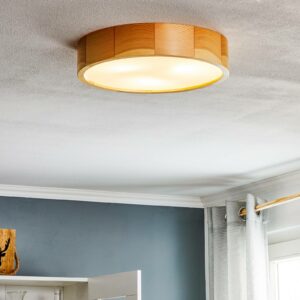 Cleo loftlampe af træ med diffusor, Ø 37,5 cm