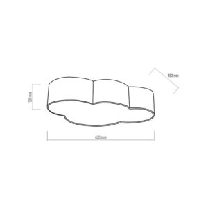 Cloud loftlampe, tekstil, længde 62 cm, hvid
